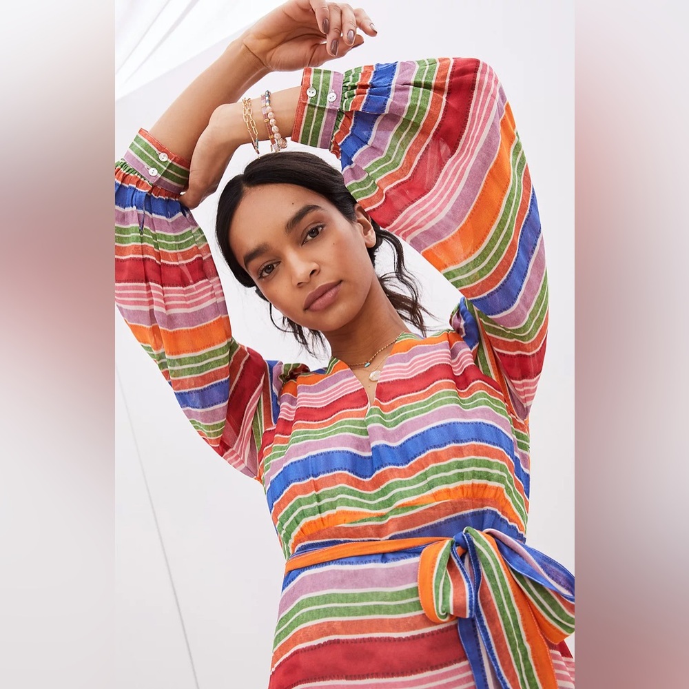 Anthropologie Farm Rio Luana Rainbow Maxi Dress - Picture 6 of 12